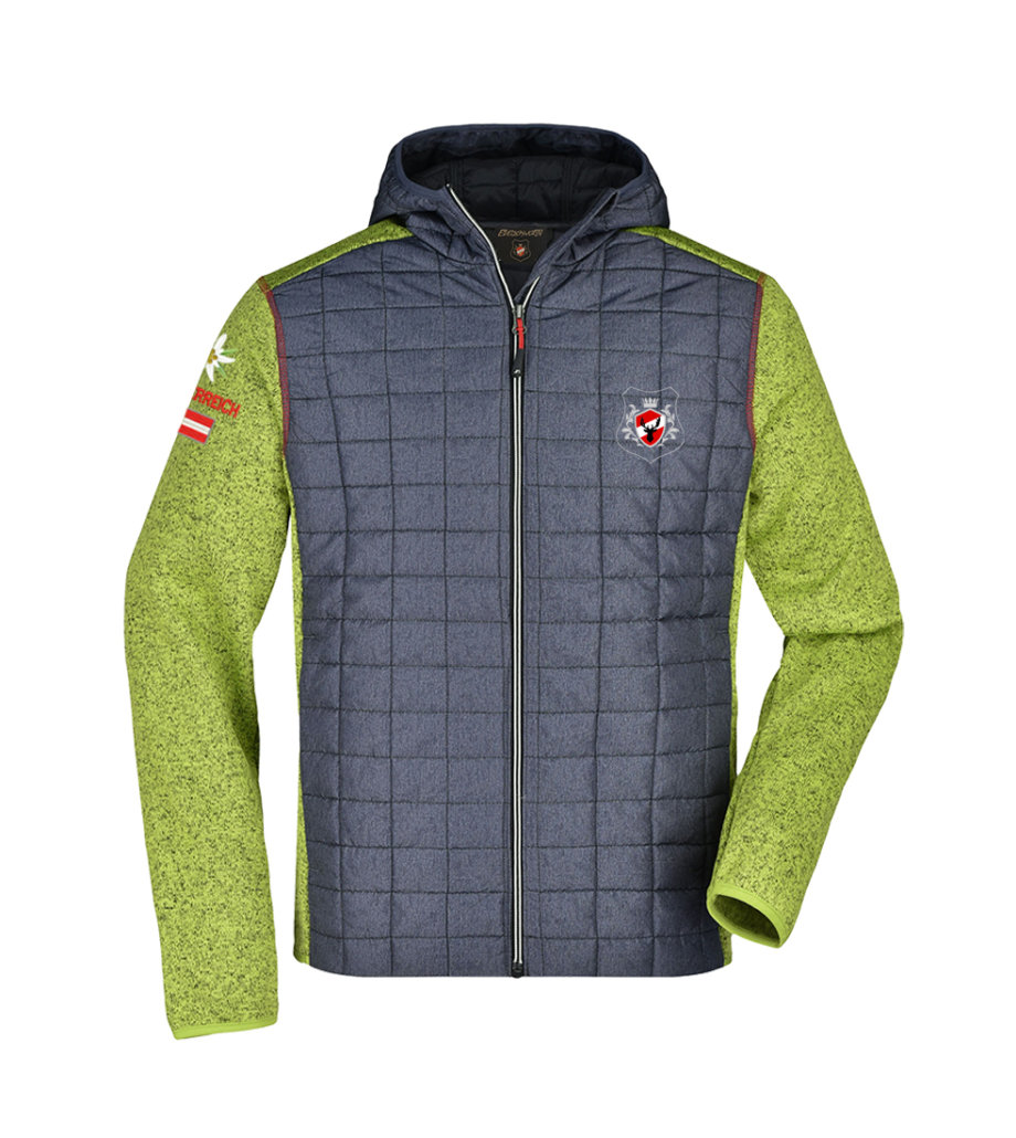 Edelschwortn Strickfleecejacke Österreich Edition Herren (blau/grau/grün)
