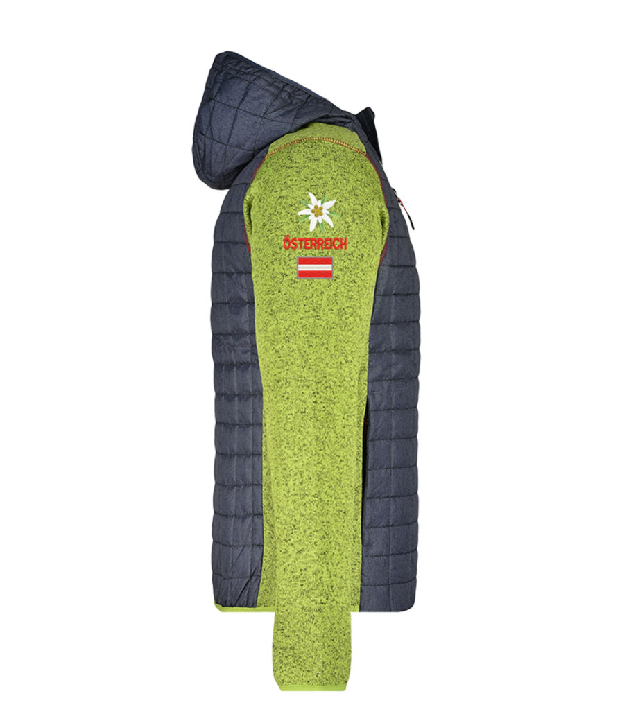 Edelschwortn Strickfleecejacke Österreich Edition Herren (blau/grau/grün)