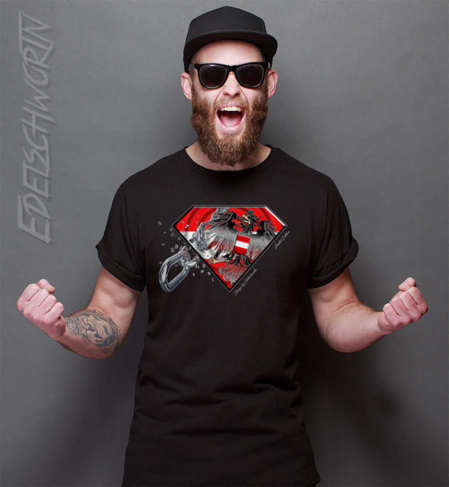 "ÖSTERREICH" Herren T-Shirt used black