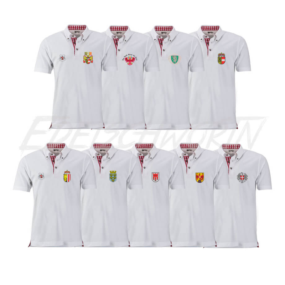 Edelschwortn Bundesland Polo Shirt Herren Weiß