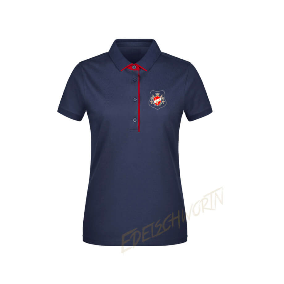 Edelschwortn Kärnten Polo Shirt Damen Navy blau