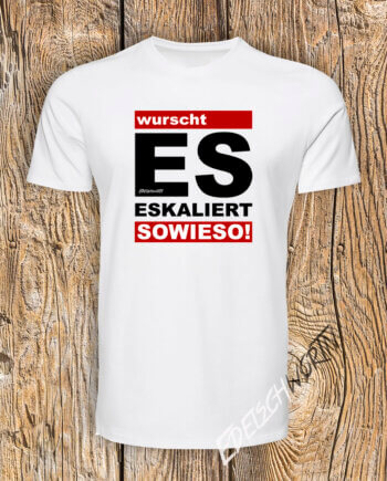 "Edelschwortn" Herren T-Shirt Eskaliert (weiß)